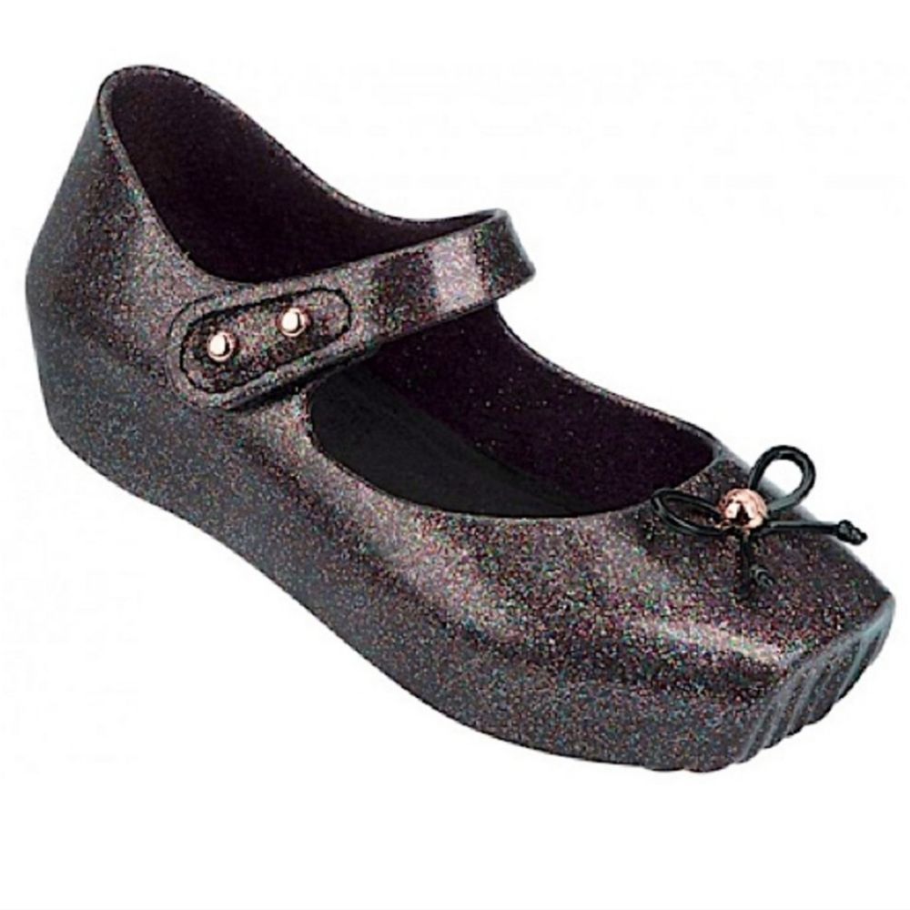 Mini Melissa Glitter Ballet Mary Jane Black 7